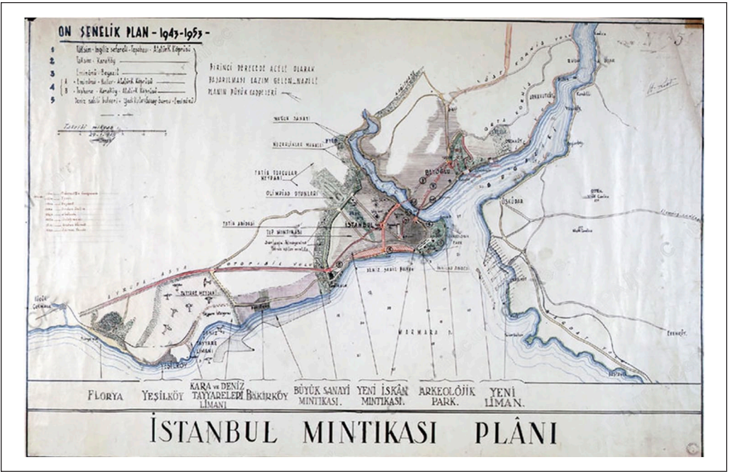 Şekil 1 : 1943-1953 yılları arası Henri Prost’un İstanbul Master Planı, Atatürk Kitaplığı